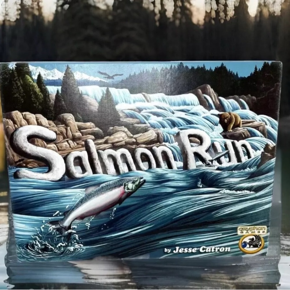 Salmon Run Board Game With Fisherman Expansion Gryphon Jesse Cantron Complete VG